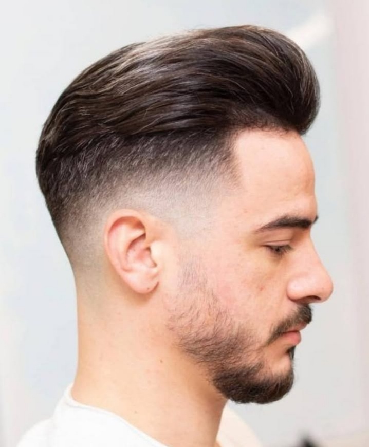 Pompadour Crew Cut with Fade